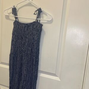 Storia Black and White Boot Cut Jumpsuit with Adjustable Straps